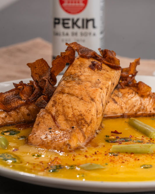 SALMON GLASEADO EN SALSA DE MANGO